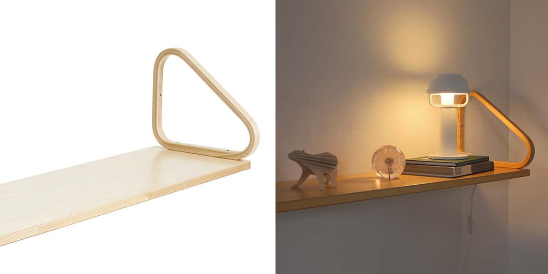 WALL SHELFの新品の状態と経年変化した様子