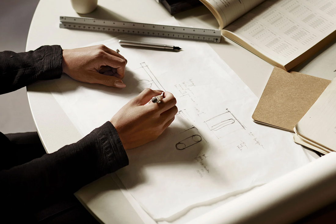 デザインする様子