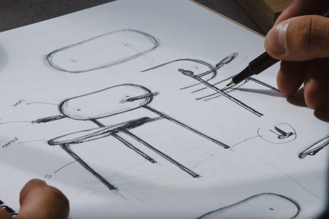 デザインする様子