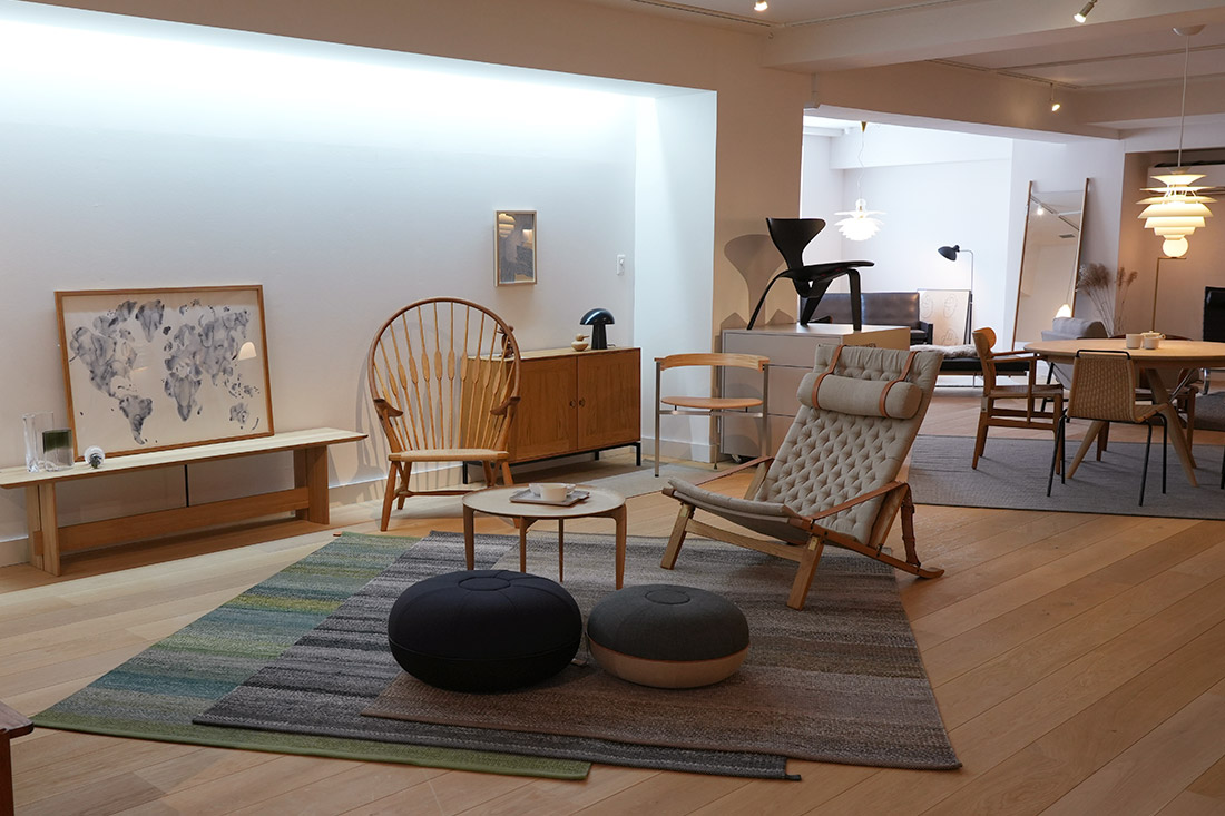 北欧家具正規販売店CONNECTの札幌ショールーム 店舗内の展示風景イメージ