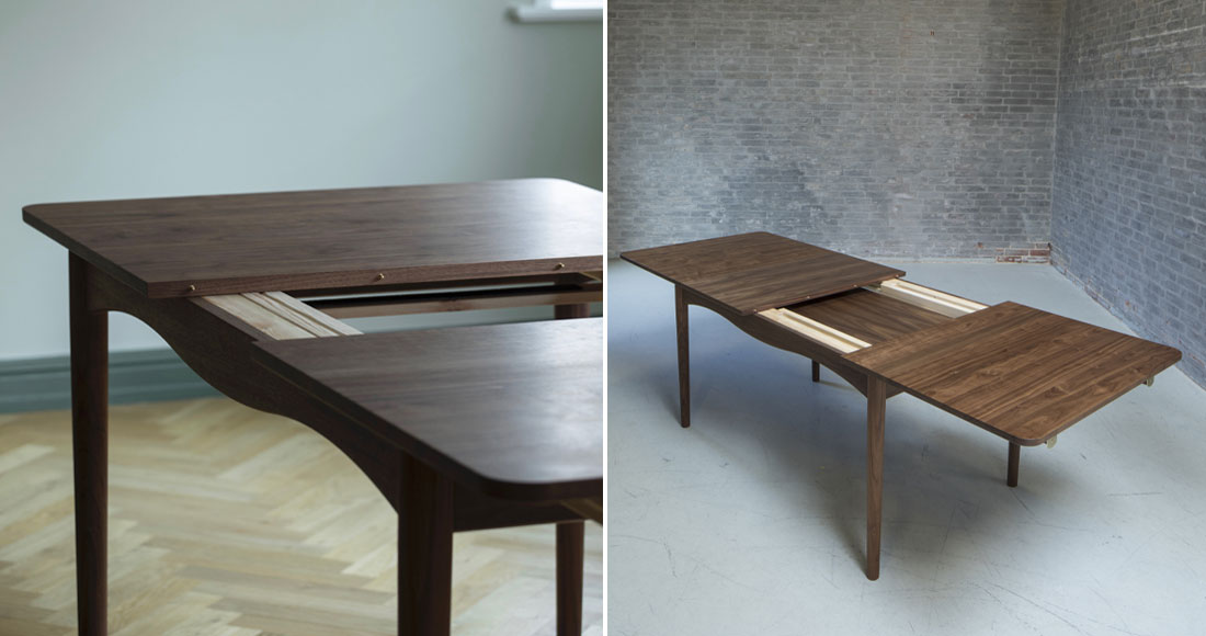 >優雅に変化する、伸長式ダイニングテーブル。ボビルケテーブル