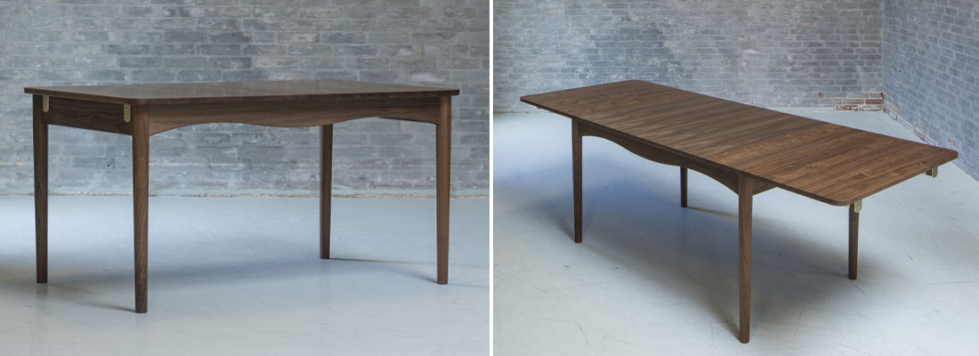 >優雅に変化する、伸長式ダイニングテーブル。ボビルケテーブル