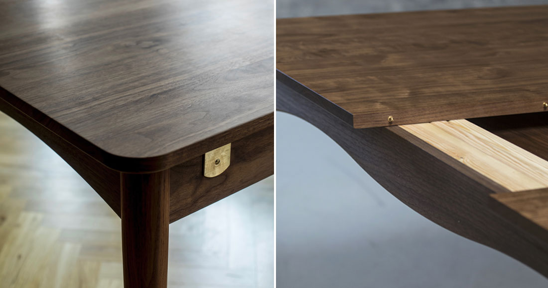 >優雅に変化する、伸長式ダイニングテーブル。ボビルケテーブル