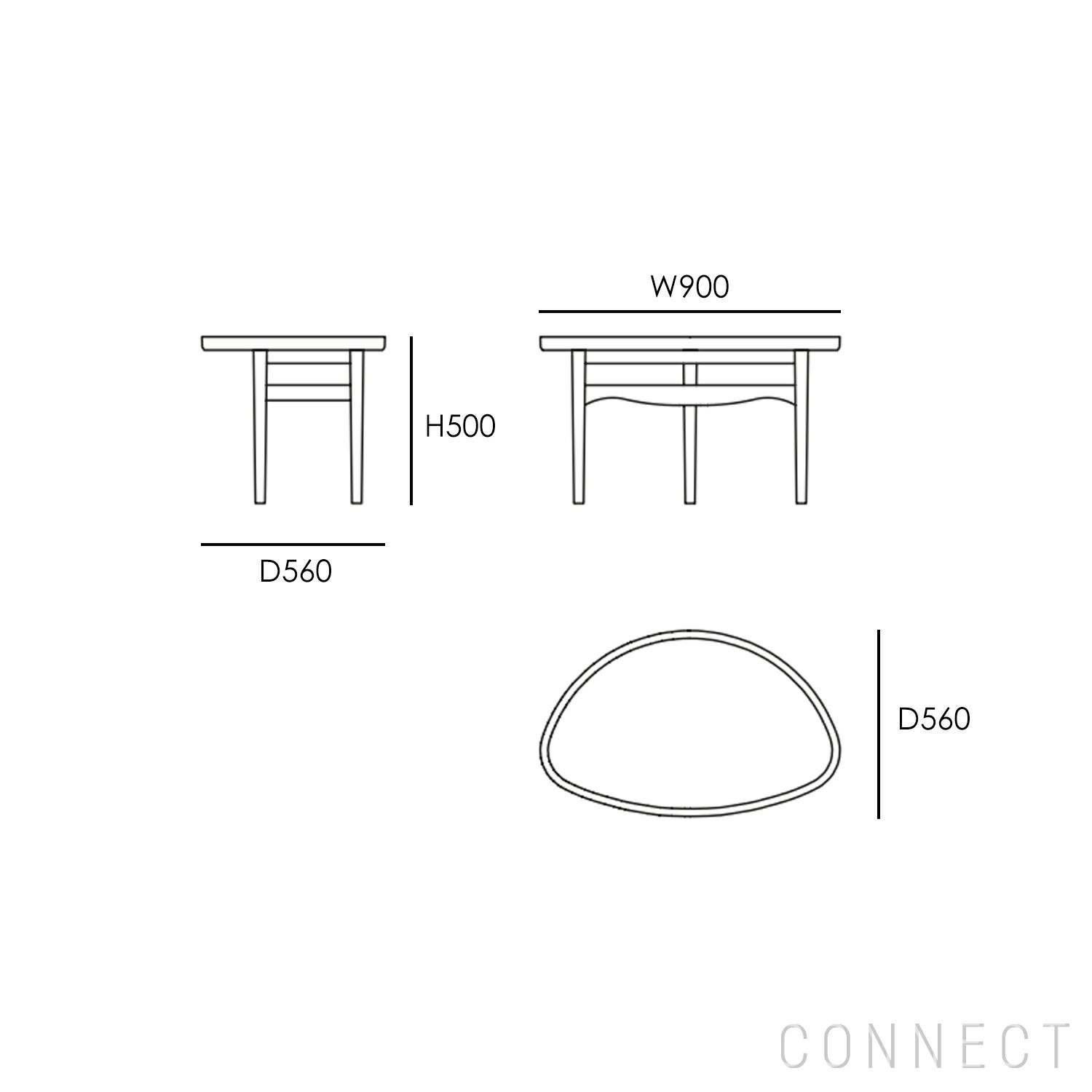 柔らかな曲線を描く美しいアイテーブル