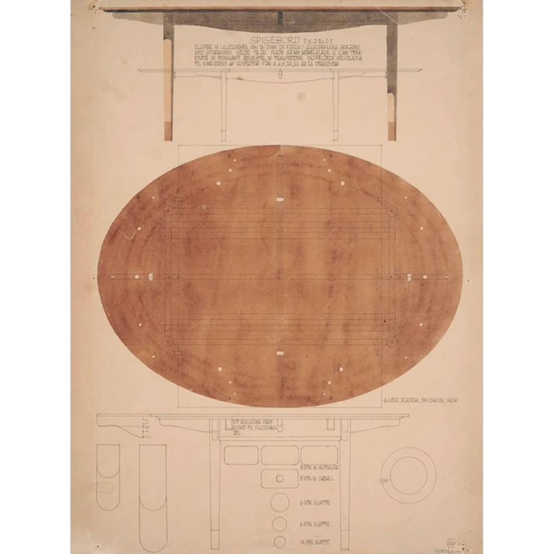 シルバー テーブルのオリジナル水彩画