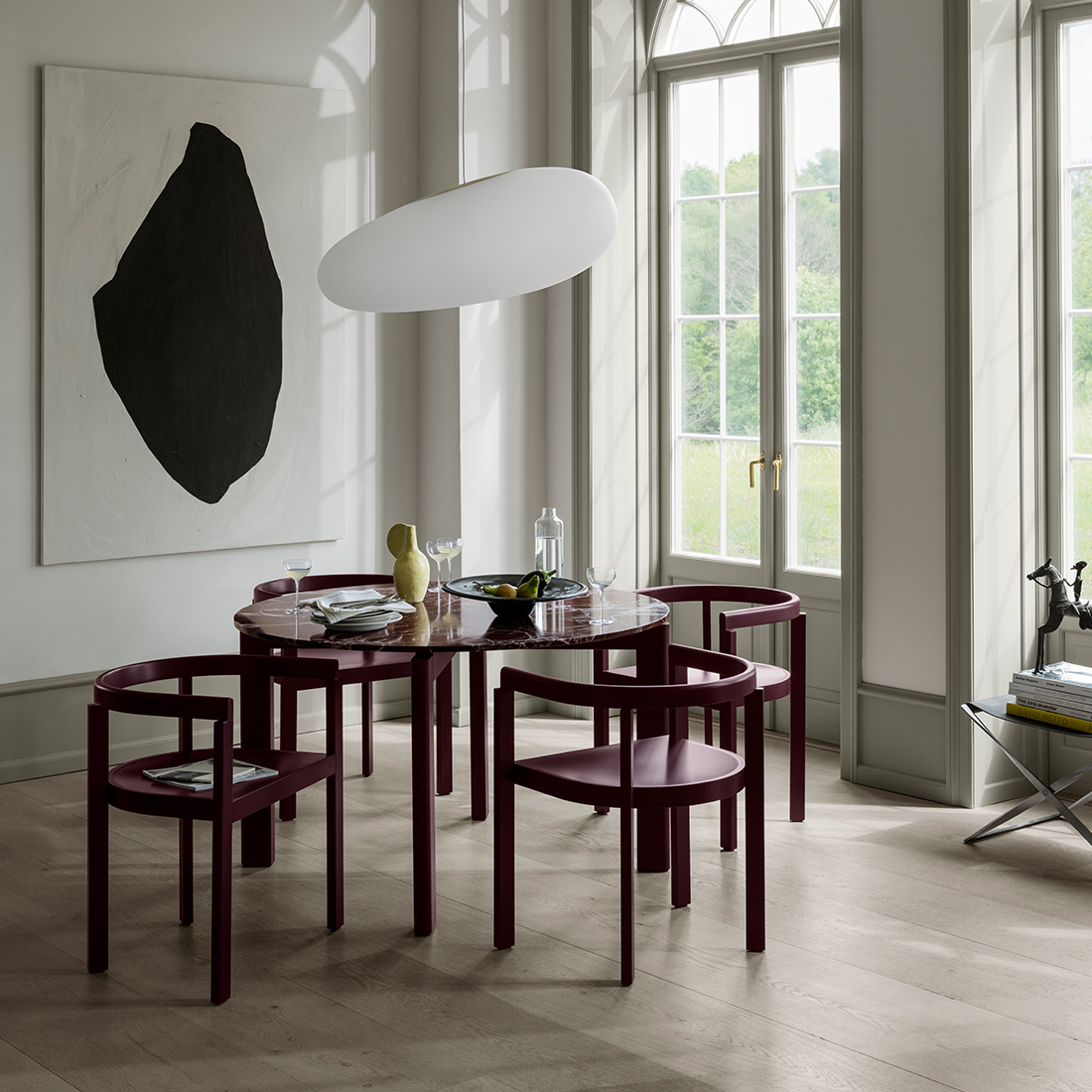 「AFTER」ダイニングセット（バーガンディ）
