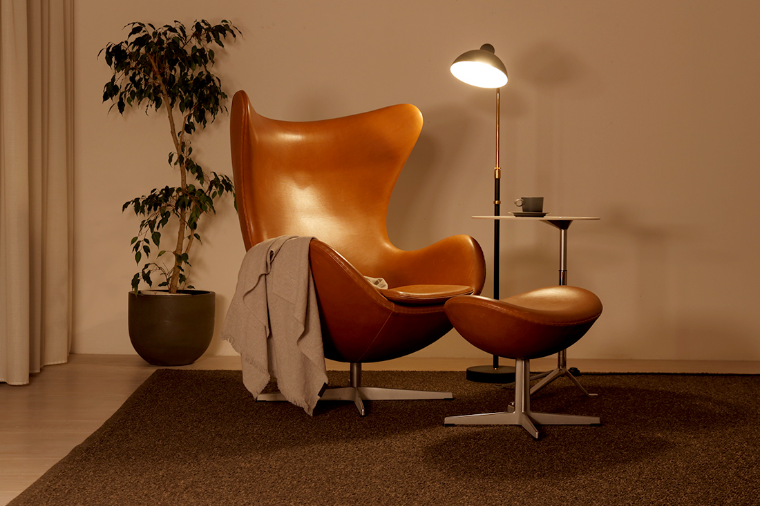 エステル スモーキーブラウン ラグ エッグチェアスタイリング