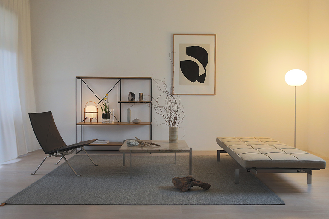 ハーパー グレー ラグ リビングスタイリング