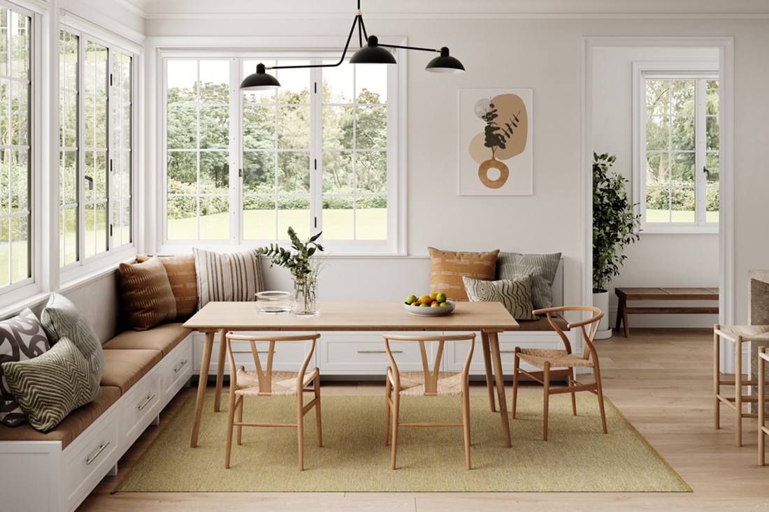 ハーパー イエロー ラグ ダイニングスタイリング