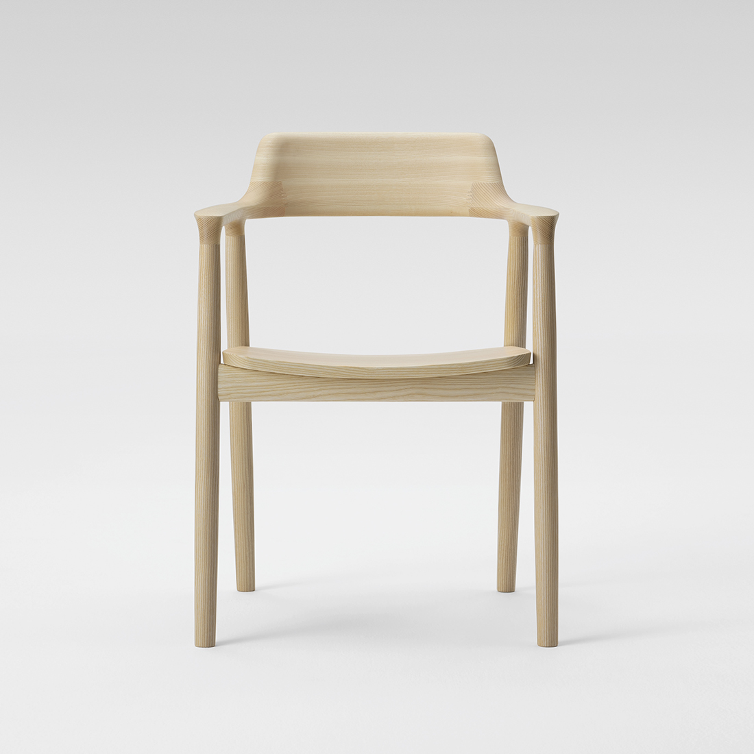 ヒロシマアームチェアのアッシュナチュラルホワイト