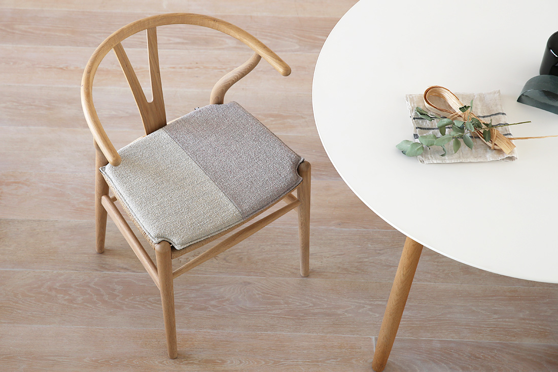 Yチェアシートクッション ベージュ×ピンクベージュ