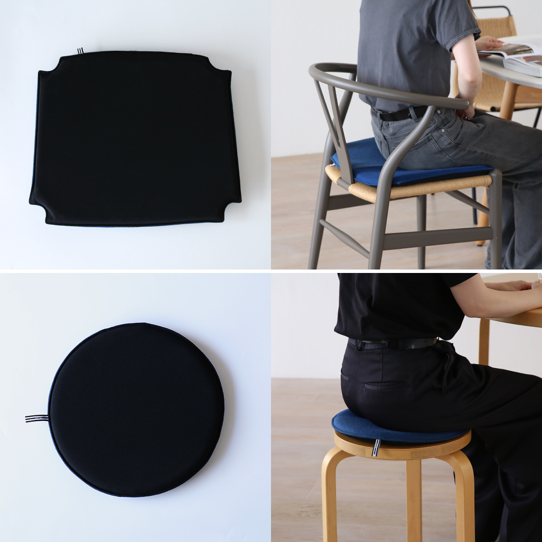 Yチェアシートクッションとラウンドシートクッション