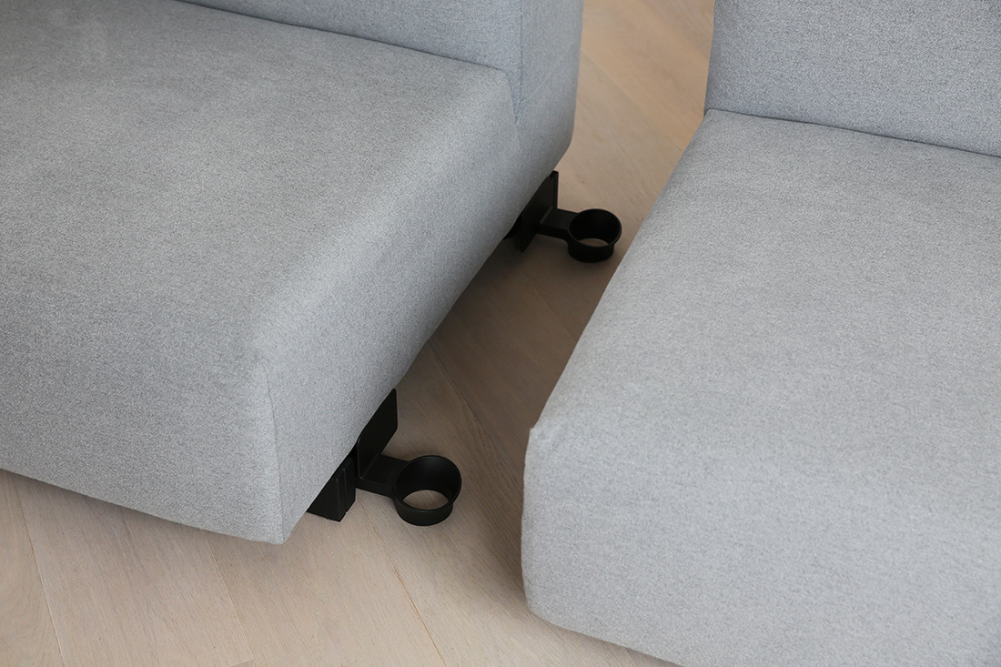ソフトモジュラーソファの連結部