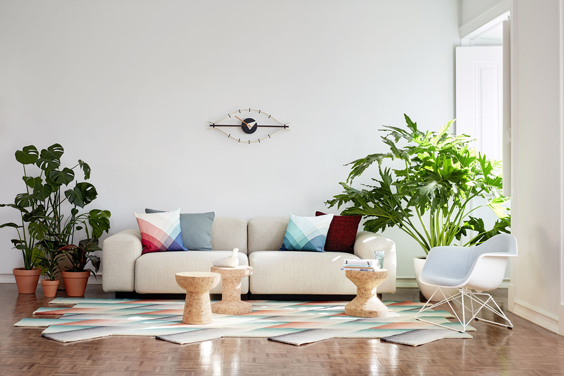 ソフトモジュラーソファのリビングスタイリング