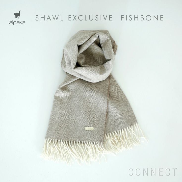alpaka（アルパカ）/Shawl Exclusive Fishbone (ショールエクスクルーシブフィッシュボーン)  65×200cm