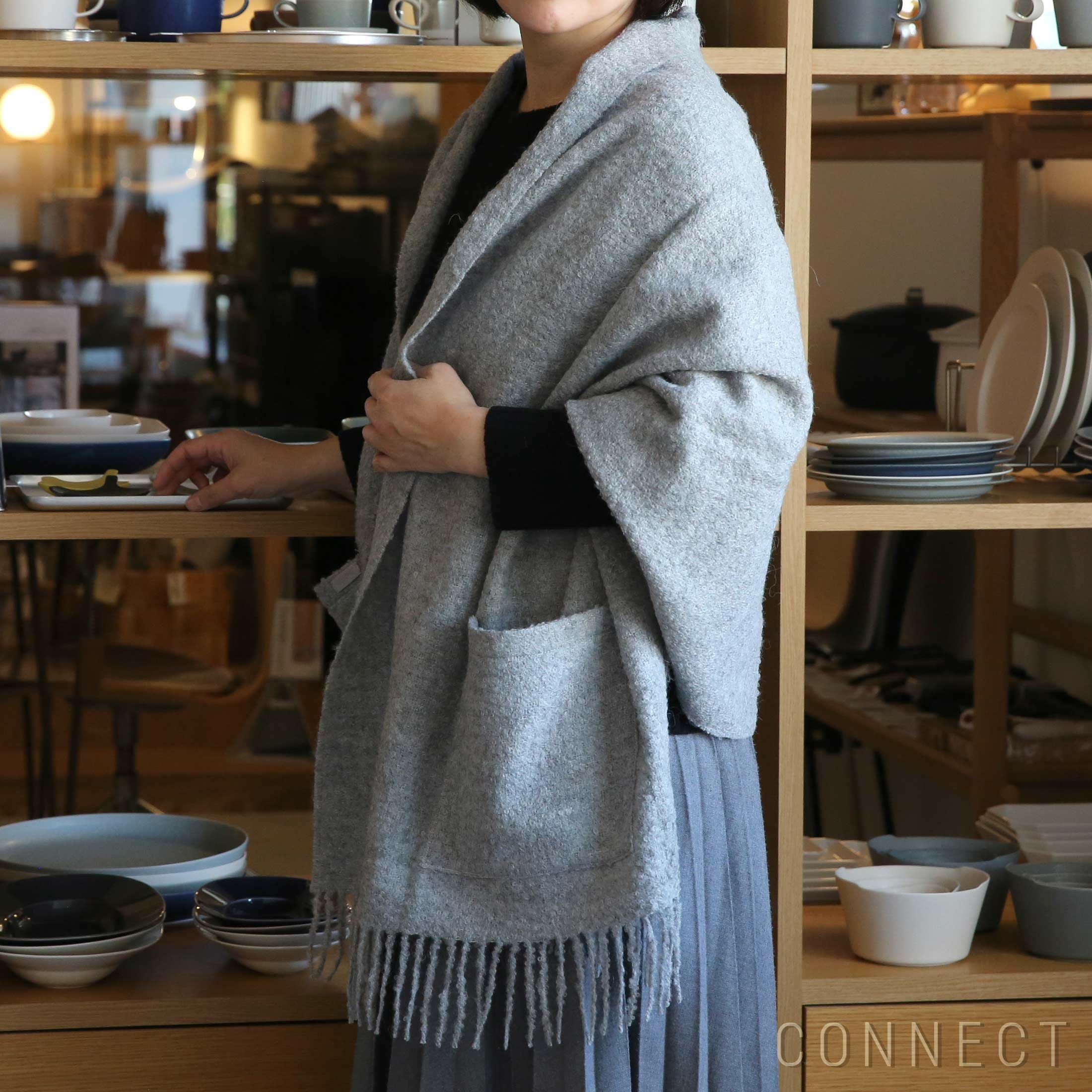 alpaka（アルパカ） ブークレ ポケット付きショール 【CONNECT別注