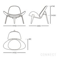 CARL HANSEN & SON（カール・ハンセン＆サン） / CH07 SHELL CHAIR（シェルチェア） / オーク材・オイル仕上げ / ダークブラウンレザー（Thor306）
