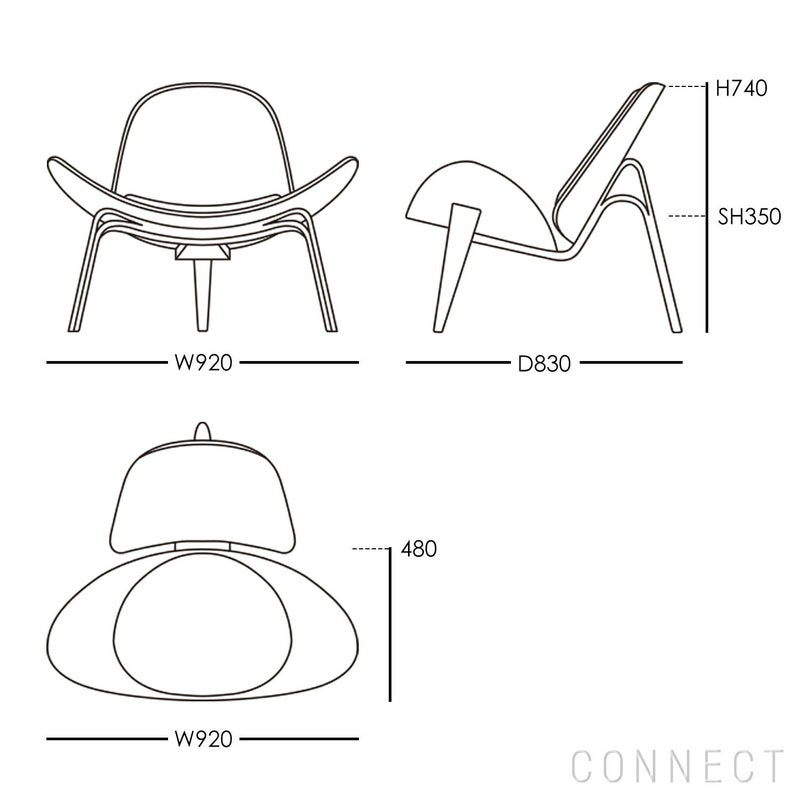 CARL HANSEN & SON（カール・ハンセン＆サン） / CH07 SHELL CHAIR（シェルチェア） / オーク材・オイル仕上げ / ダークブラウンレザー（Thor306）