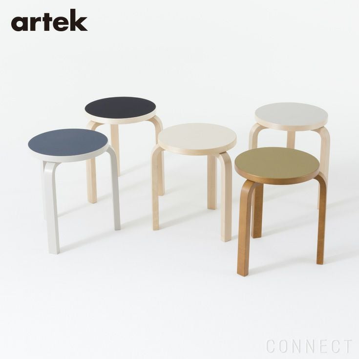 Artek（アルテック） / STOOL 60（スツール60） / バーチ材 / 座面・ブラックリノリウム