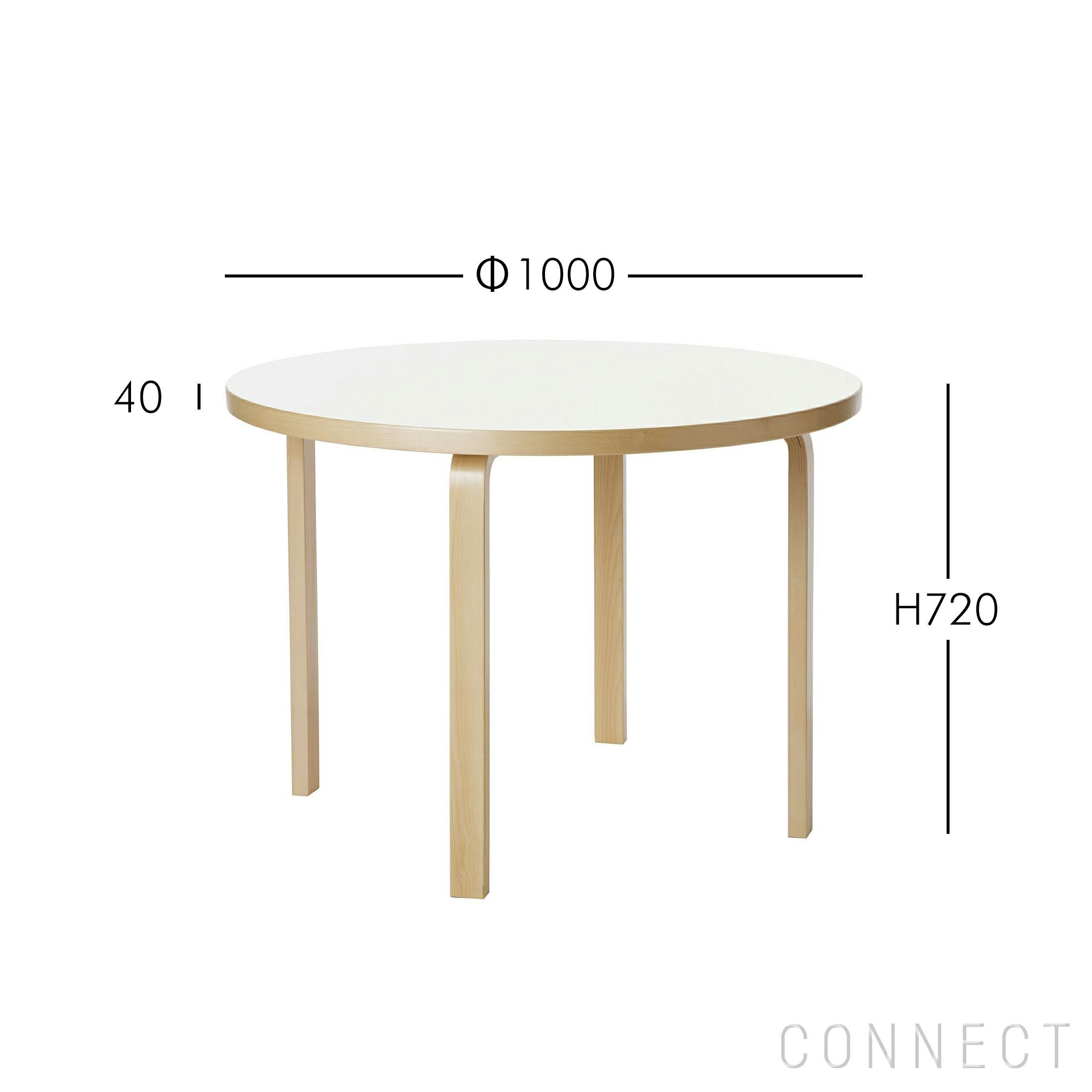 Artek（アルテック） / TABLE 90A / バーチ材 / 天板・ホワイト