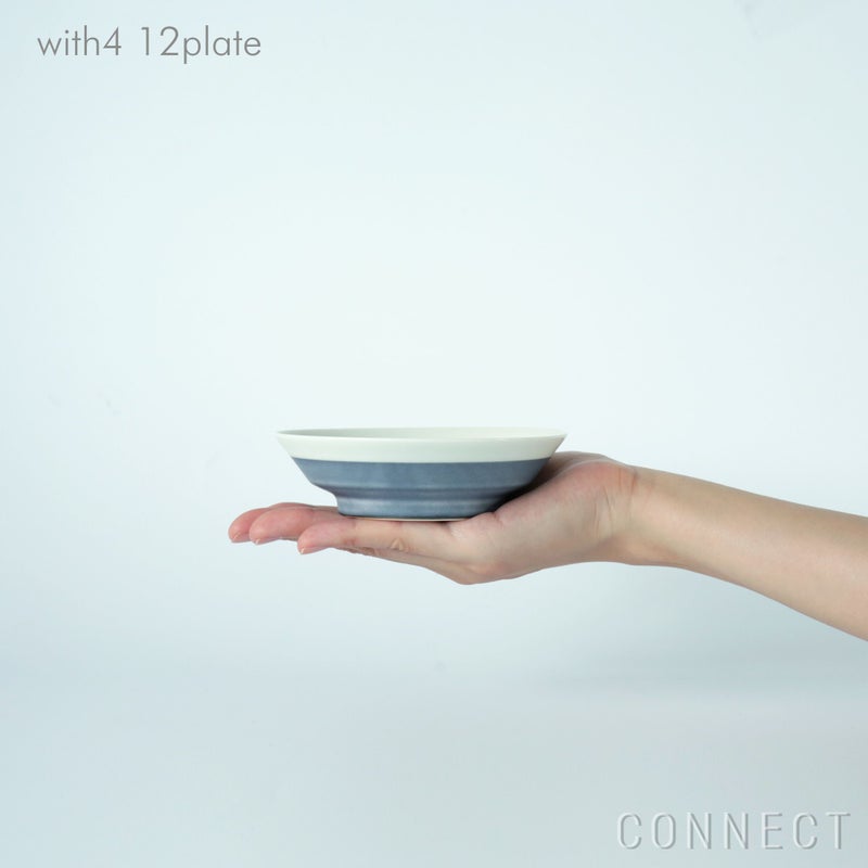 yumiko iihoshi porcelain （イイホシユミコ） with 4（ウィズ4） 12 plate　グレー