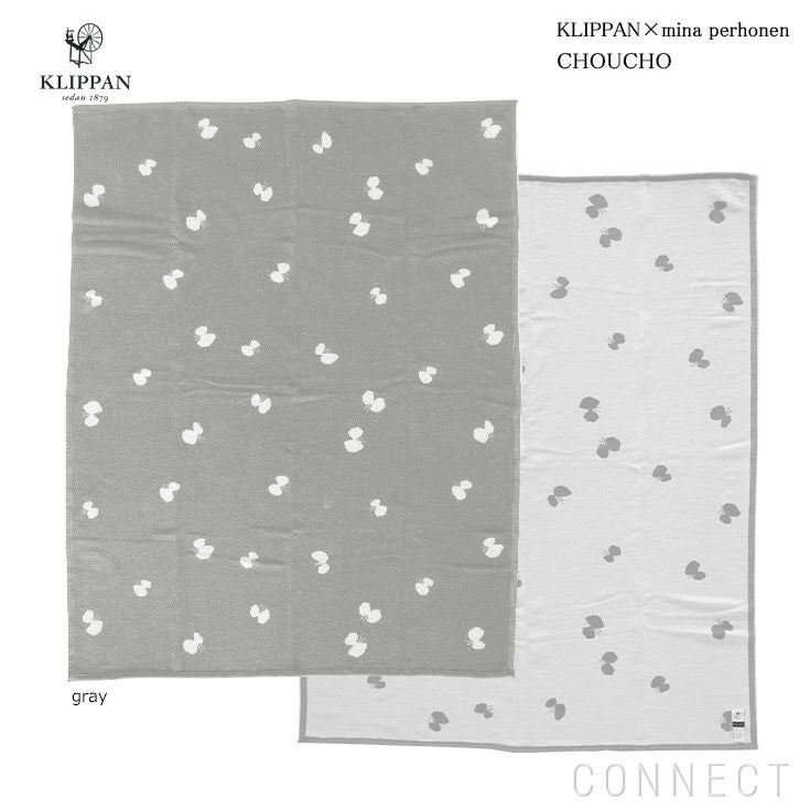 KLIPPAN（クリッパン）×mina perhonen（ミナ ペルホネン） CHOUCHO シングル コットンブランケット 140×180cm