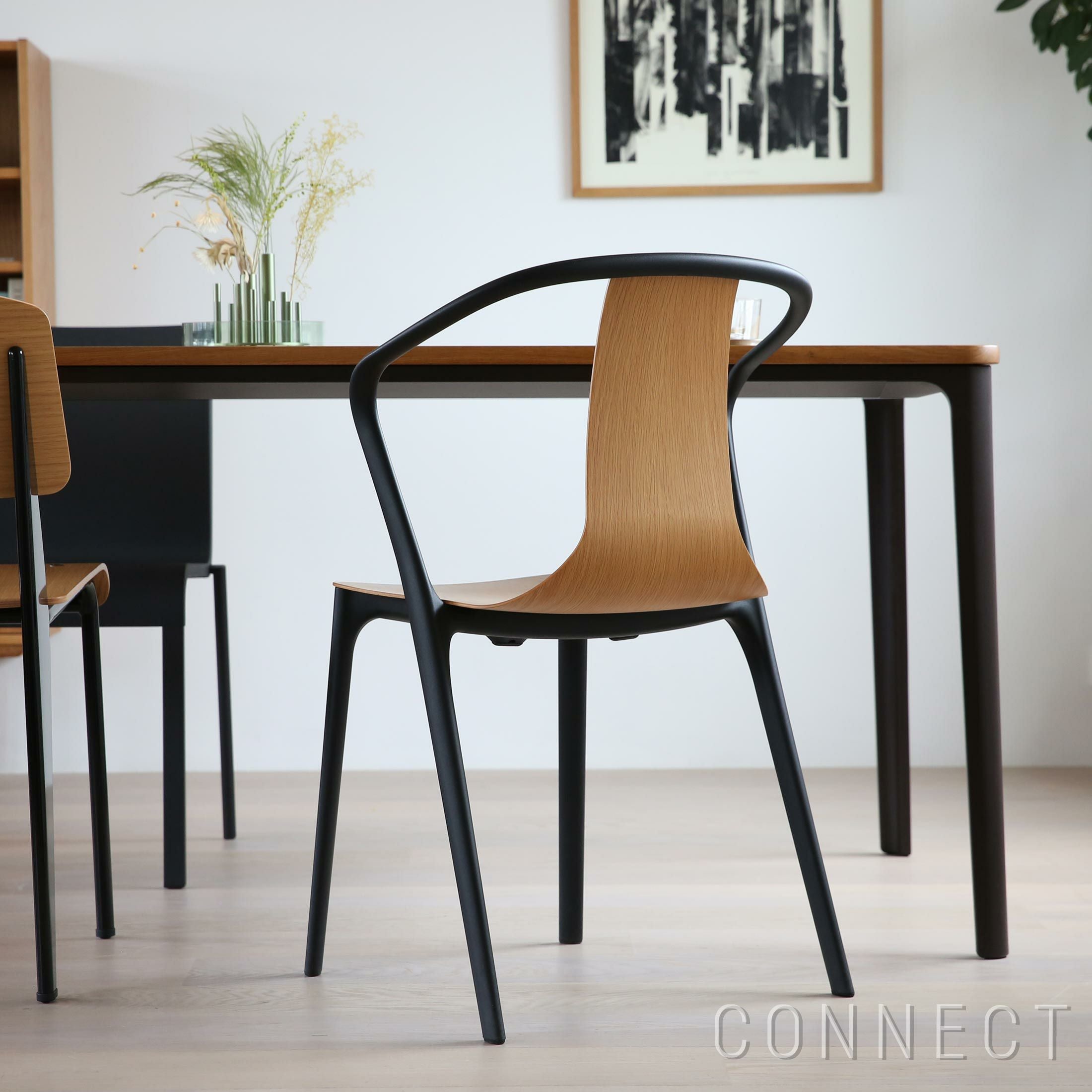 砂漠の薔薇　wittmannアームチェア2脚の内の1脚 ベルヴィル アームチェア ウッド / ナチュラルオークVitra（ヴィトラ
