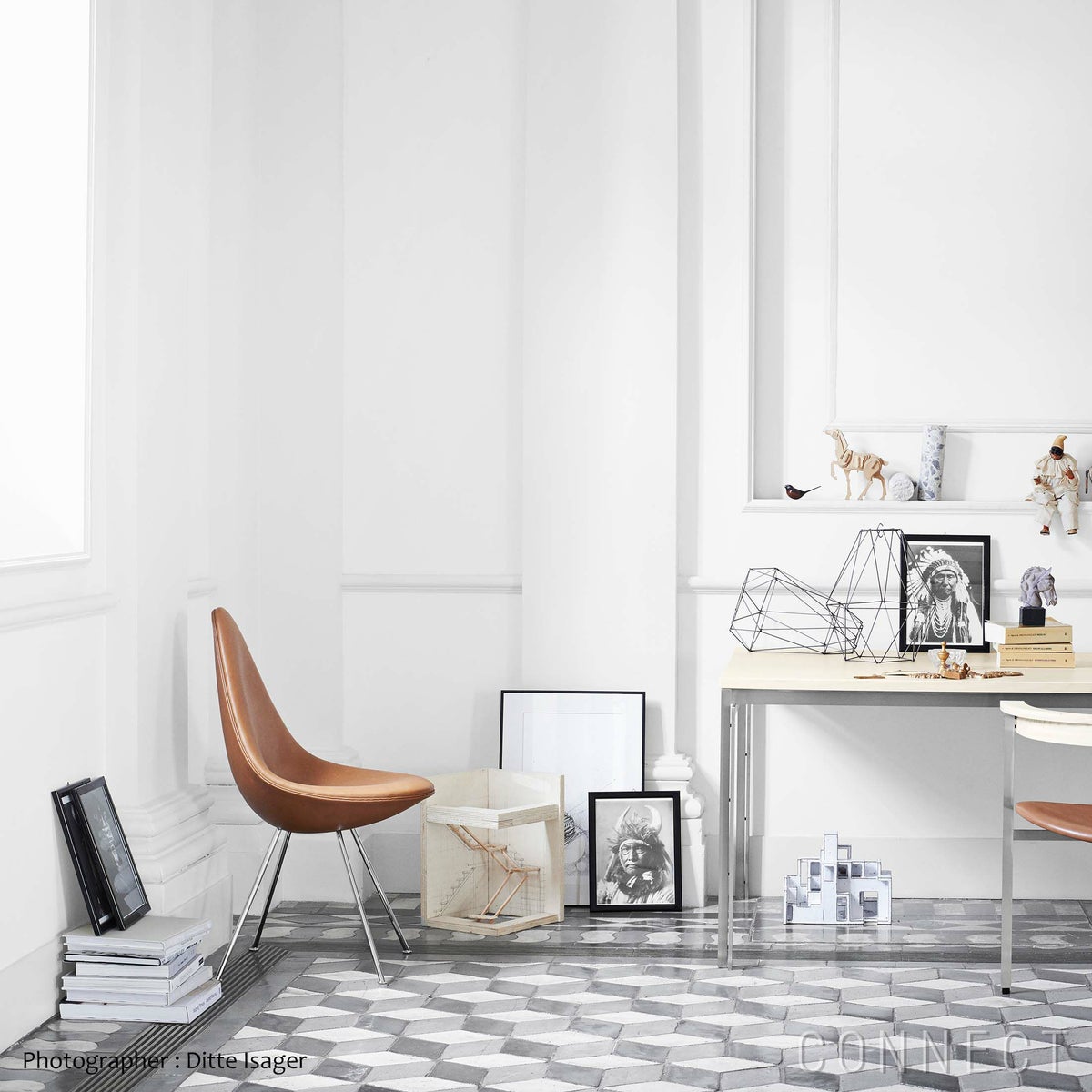 Fritz Hansen(フリッツ ハンセン) / DROP(ドロップチェア) / フルパディング　グレースレザー（ウォルナット） / クローム仕上げ