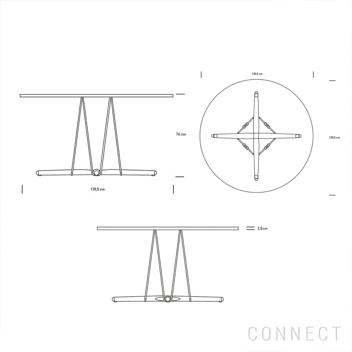 CARL HANSEN & SON （カール・ハンセン＆サン） E020 / EMBRACE TABLE / オーク材・ブラック塗装・ブラックラミネート・ブラック脚 / φ139.5cm / ダイニングテーブル