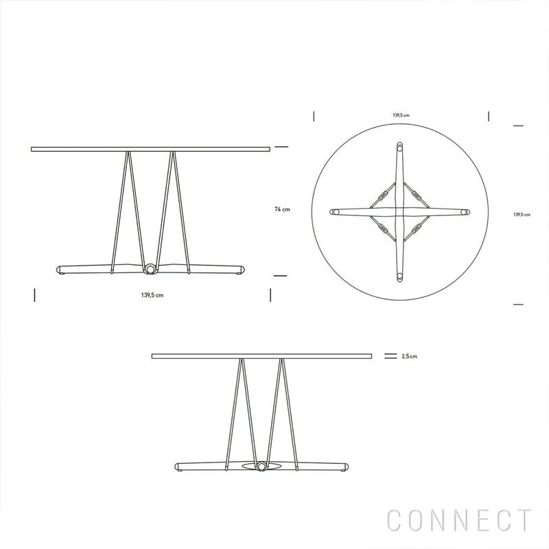 CARL HANSEN & SON （カール・ハンセン＆サン） E020 / EMBRACE TABLE / オーク材・ブラック塗装・ブラックラミネート・ブラック脚 / φ139.5cm / ダイニングテーブル