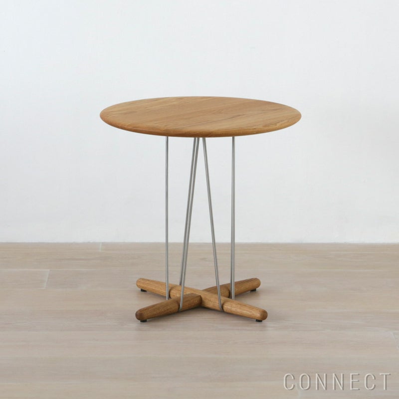 CARL HANSEN & SON （カール・ハンセン＆サン） E021 / EMBRACE LOUNGE TABLE / オーク材・オイル仕上げ・ステンレス脚 / φ48cm / コーヒーテーブル