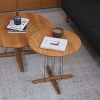 CARL HANSEN & SON （カール・ハンセン＆サン） E021 / EMBRACE LOUNGE TABLE / オーク材・オイル仕上げ・ステンレス脚 / φ48cm / コーヒーテーブル