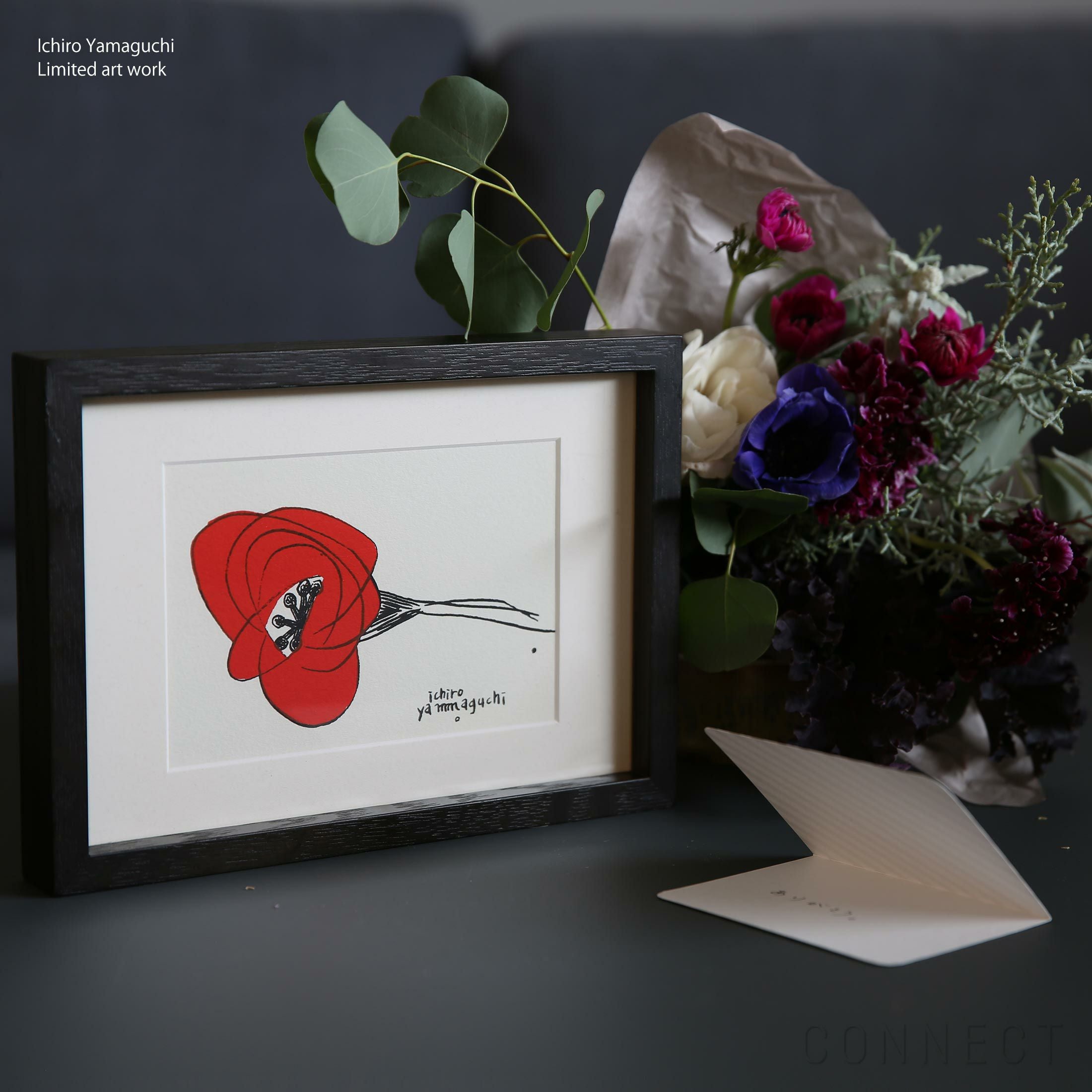 販売終了］【 数量限定 】山口一郎 シルクスクリーン 「赤いHANA