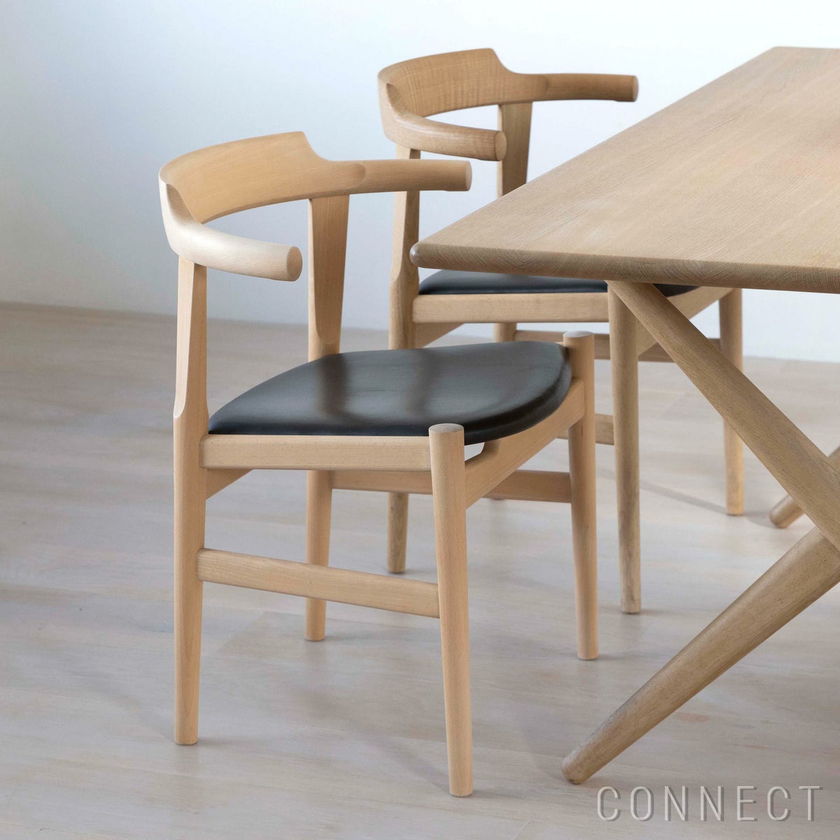 PP Mobler（PPモブラー） PP58 チェア / ビーチ材・ソープフィニッシュ / エルモソフトレザー / ブラック