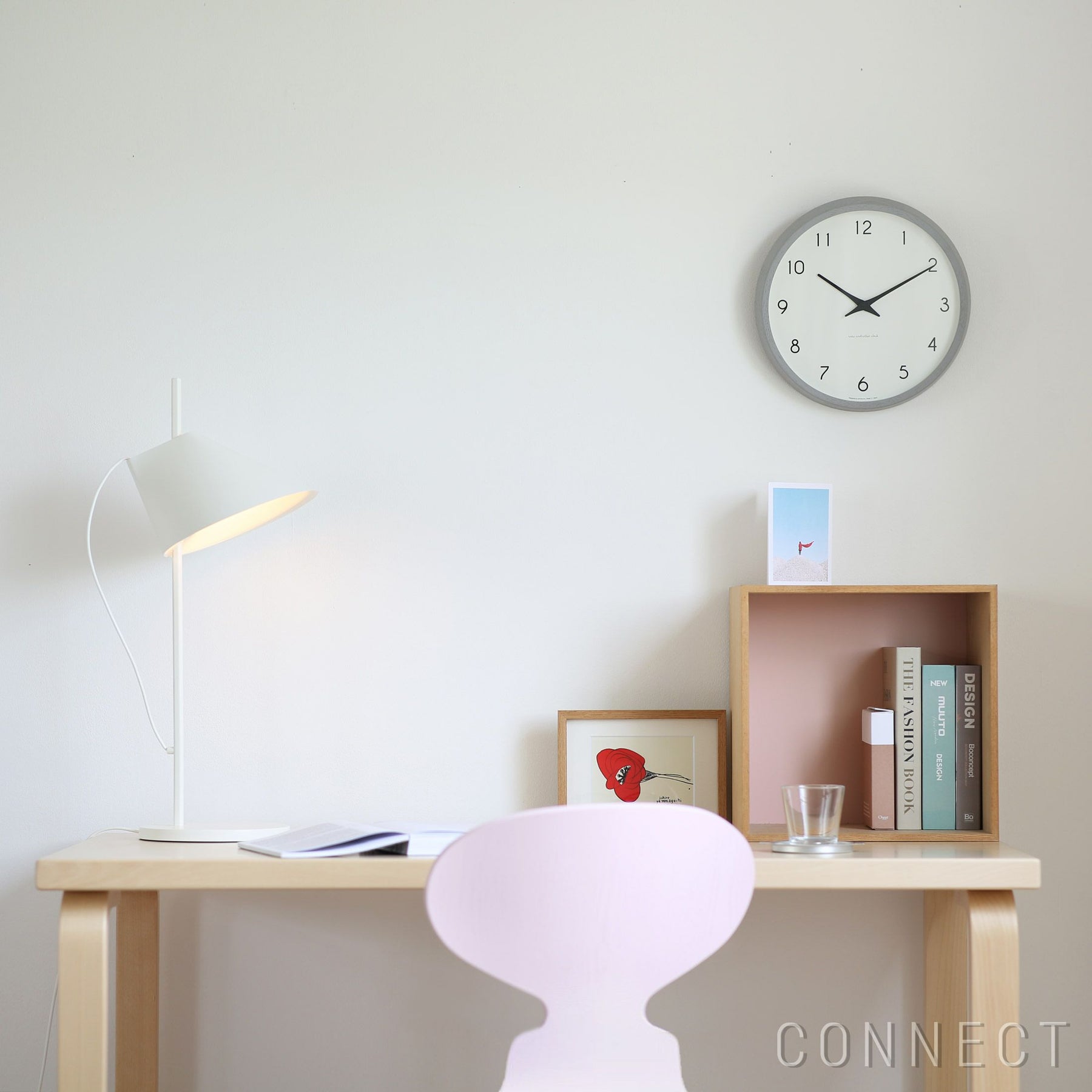 LEMNOS ( レムノス )/Campagne(カンパーニュ) グレー/オーク・ウレタン塗装 掛け時計 電波時計【CONNECT別注】