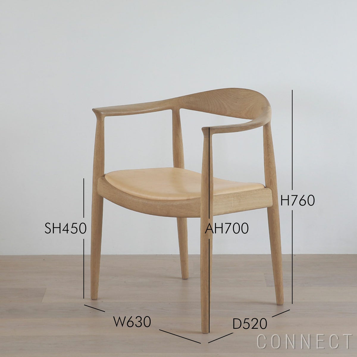 PP Mobler（PPモブラー） PP503 チェア / オーク材・ソープフィニッシュ / スタンダードレザー / ナチュラル