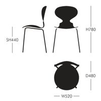 FRITZ HANSEN(フリッツ・ハンセン)/ ANT（アリンコチェア） / ブラック / カラードアッシュ