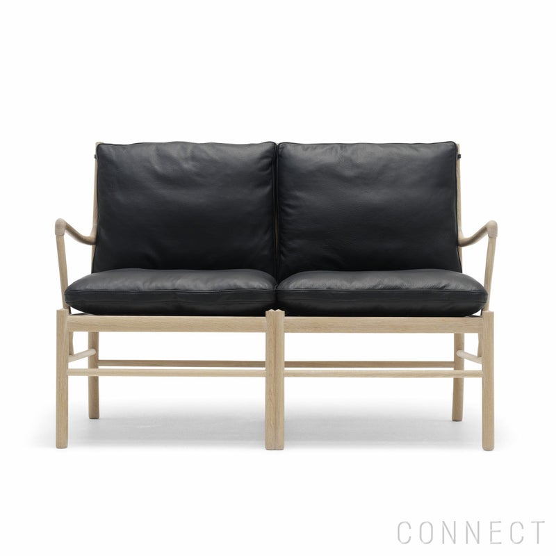 CARL HANSEN & SON（カール・ハンセン＆サン） / OW149-2 COLONIAL SOFA（コロニアルソファ） / オーク材・ホワイトオイル仕上げ・ブラックレザー（Sif 98） / 2人掛け