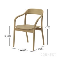 MARUNI COLLECTION（マルニコレクション） / Tako / アームチェア / オーク材 / ウレタン樹脂塗装（ナチュラルホワイト）