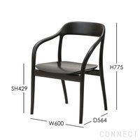 MARUNI COLLECTION（マルニコレクション） / Tako / アームチェア / オーク材 / ウレタン樹脂塗装（ナチュラルブラック）