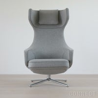 Vitra（ヴィトラ） / Grand Repos（グランレポ）ラウンジチェア / Cosy 2 Cross stitch（コージー2 クロスステッチ） pebble grey / アルミベース・ポリッシュ仕上げ / SH40cm（Low）
