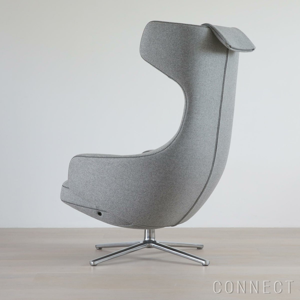 Vitra（ヴィトラ） / Grand Repos（グランレポ）ラウンジチェア / Cosy 2 Cross stitch（コージー2 クロスステッチ） pebble grey / アルミベース・ポリッシュ仕上げ / SH40cm（Low）