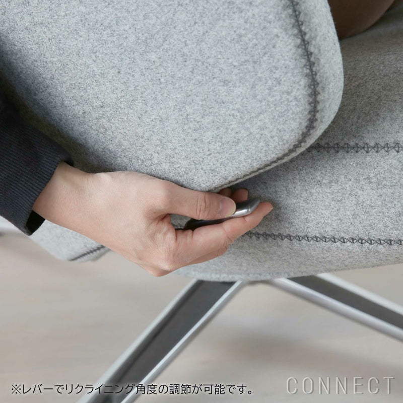 Vitra（ヴィトラ） / Grand Repos（グランレポ）ラウンジチェア / Cosy 2 Cross stitch（コージー2 クロスステッチ） pebble grey / アルミベース・ポリッシュ仕上げ / SH40cm（Low）