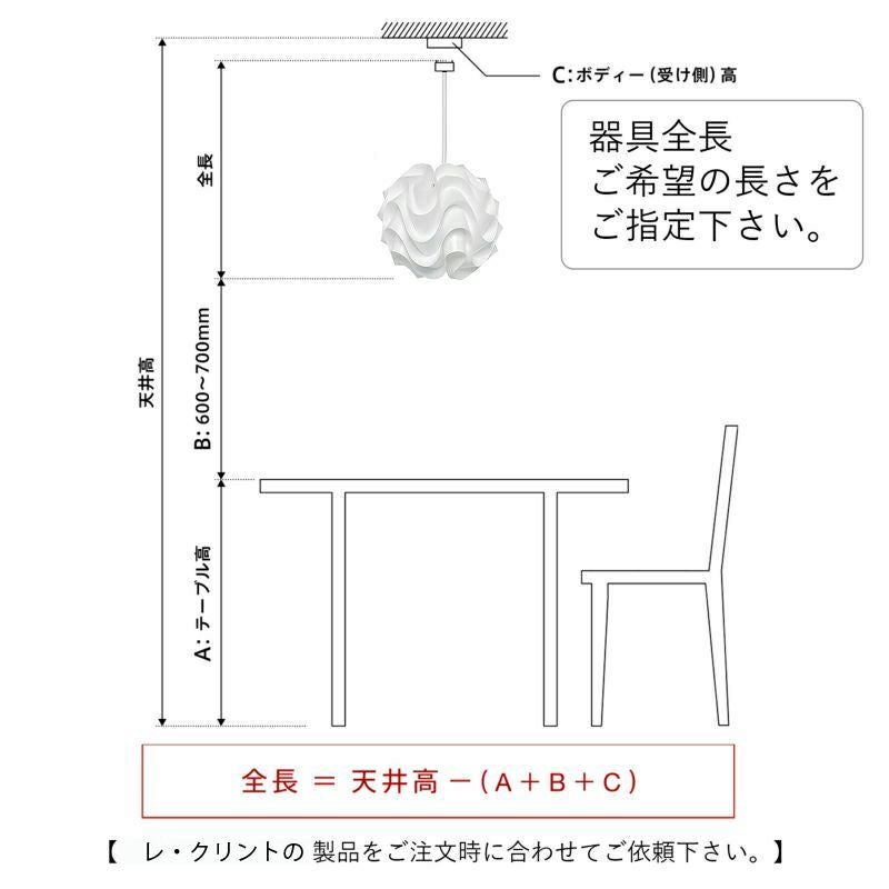 LE KLINT（レ・クリント） / コード加工・ダクトプラグ付き（コード吊りタイプ） / コード延長・既製全長＋2.5ｍまで