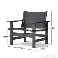 FREDERICIA（フレデリシア） / The Canvas Chair（キャンバスチェア） / Model 2031 / オーク材・ブラックラッカー仕上げ / ラウンジチェア