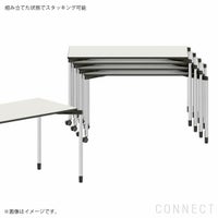 Vitra（ヴィトラ） / Map Table（マップテーブル）台形 W1500 / ベーシックダーク脚・パウダーコート仕上げ / ブレーキ・キャスター付き / デスク