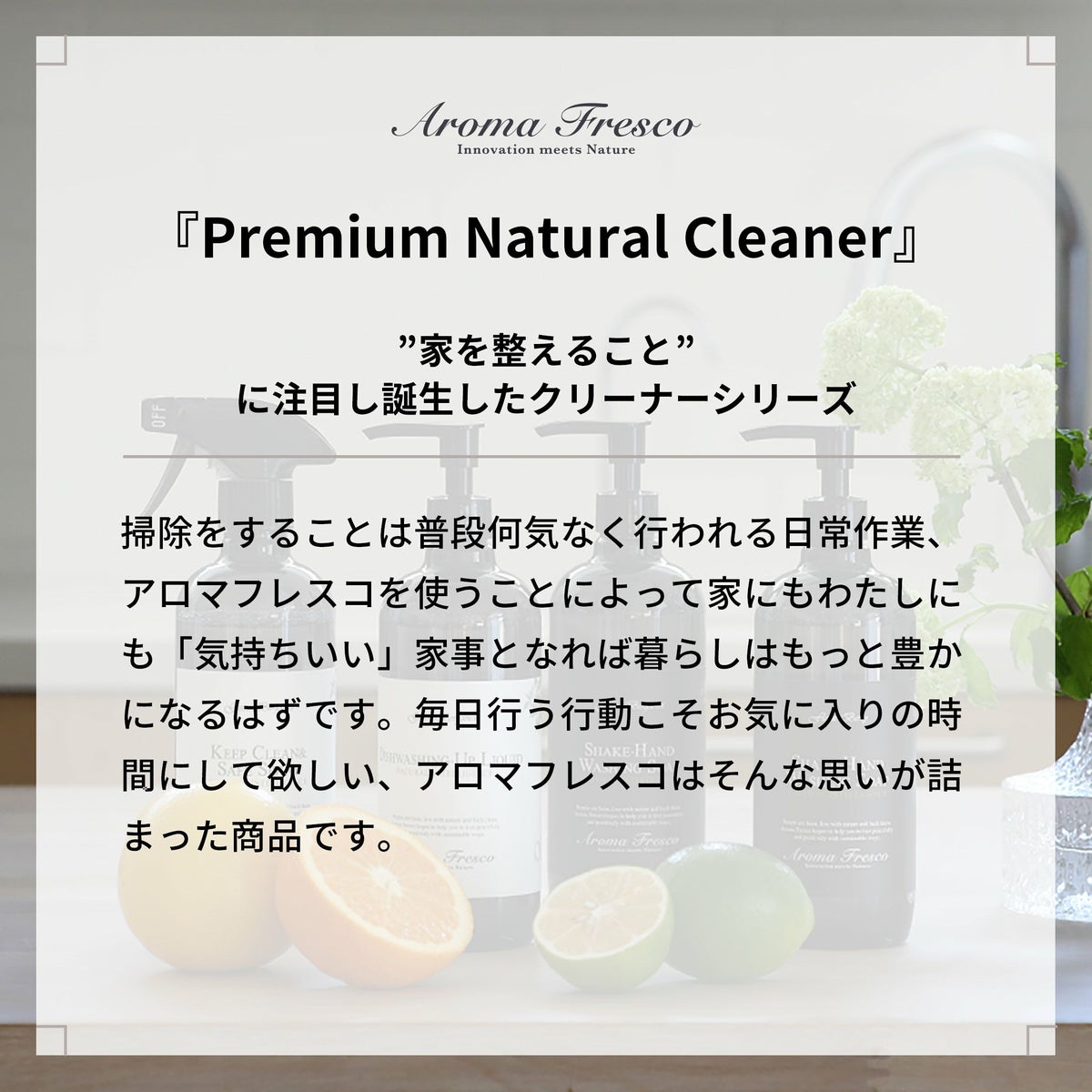 Aroma Fresco（アロマフレスコ） / キープクリーン＆セーフスプレー（キッチン・ダイニング用洗剤）480ml / グリーン・ベルガモット
