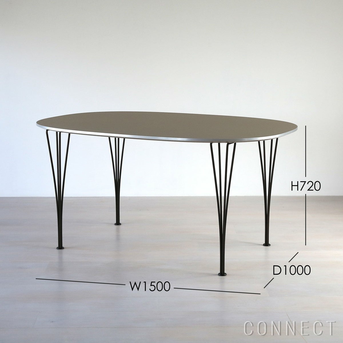 FRITZ HANSEN（フリッツ・ハンセン） / TABLE SERIES（テーブルシリーズ）B612 / スーパー楕円テーブル / ブラウンオッタワ / ブラウンブロンズ脚