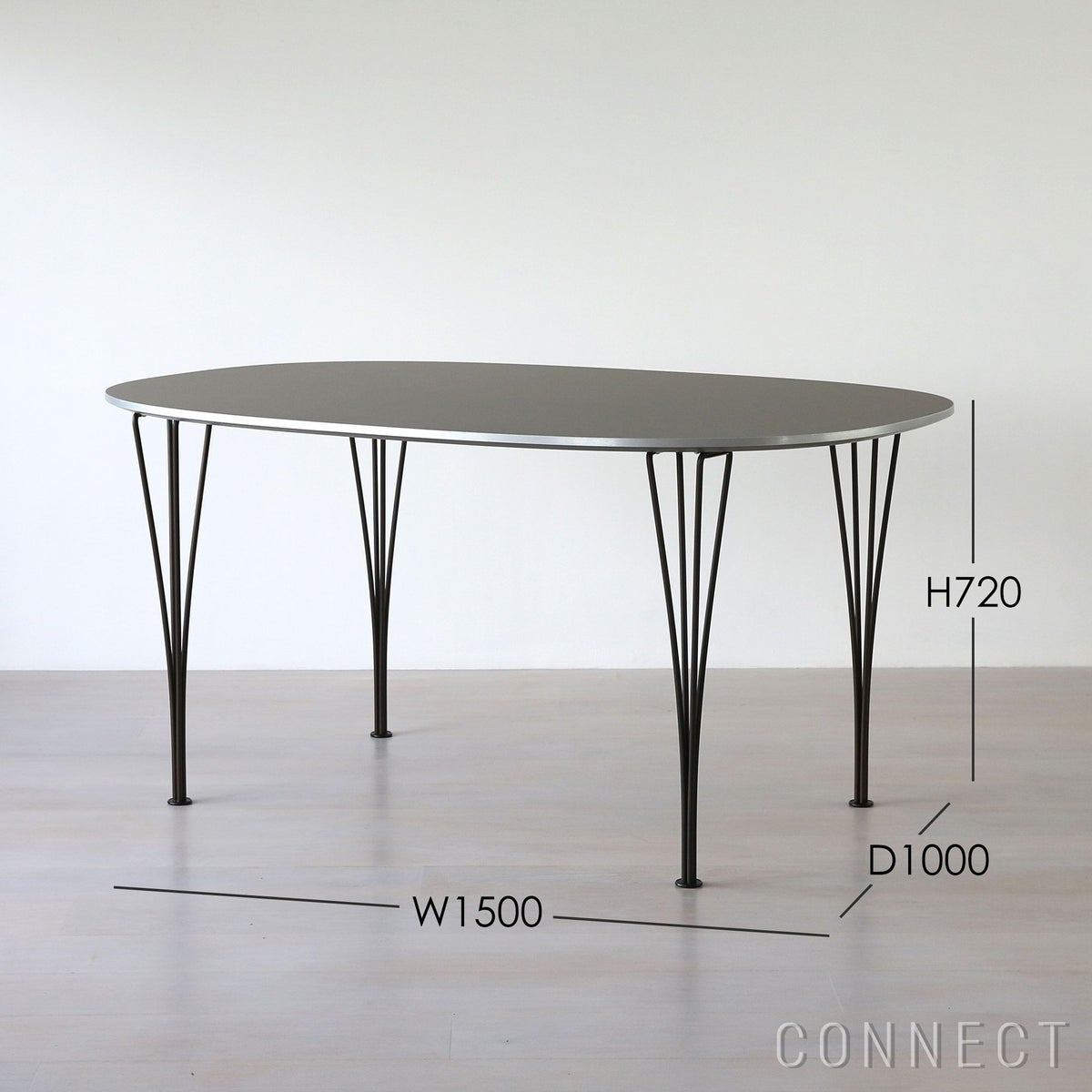 FRITZ HANSEN（フリッツ・ハンセン） / TABLE SERIES（テーブルシリーズ）B612 / スーパー楕円テーブル / グレー / ブラウンブロンズ脚