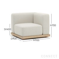 KARIMOKU CASE STUDY（カリモクケーススタディ） / AZABU N-S02-WITH ARM Left / ノームモジュラーソファ（左アーム付） / Coda2 103（B929）